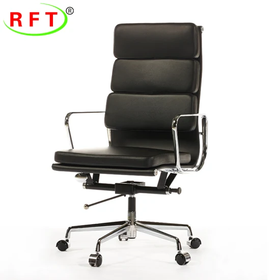 Chaise de bureau ergonomique de luxe en cuir à dossier haut, patron ergonomique, gestionnaire d'ordinateur