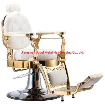 Fournisseur de chaise de meubles de barbier de salon en aluminium doré en gros