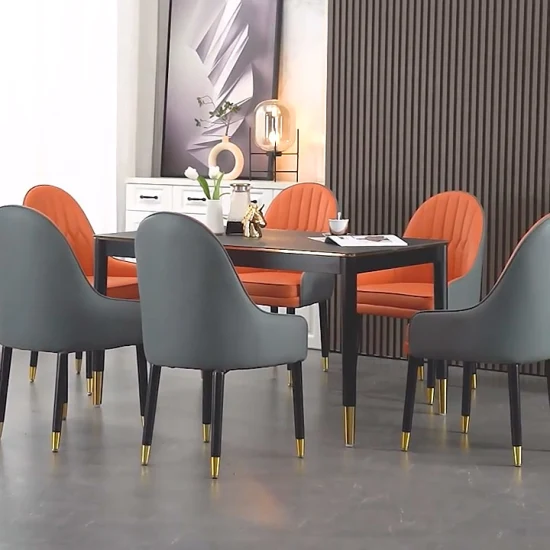 Table et chaise de chambre d'hôtel, chaise de salle à manger, chaise de Restaurant et de café, meubles de salle à manger en acier, chaise de salle à manger de Style moderne