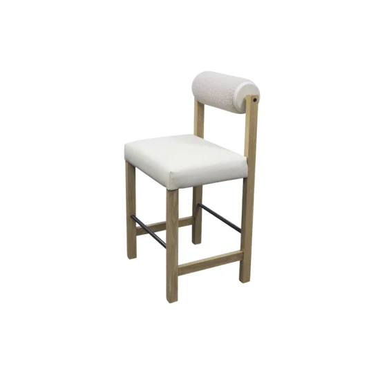 Tissu de boucle de meubles d'hôtel de luxe et tabouret de bar de comptoir de chaise en bois