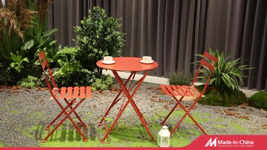 Jardin moderne meubles de loisirs d'arrière-cour patio extérieur salle à manger en métal chaise de jardin pliante